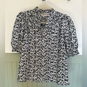 Boden Smocked Floral Blouse